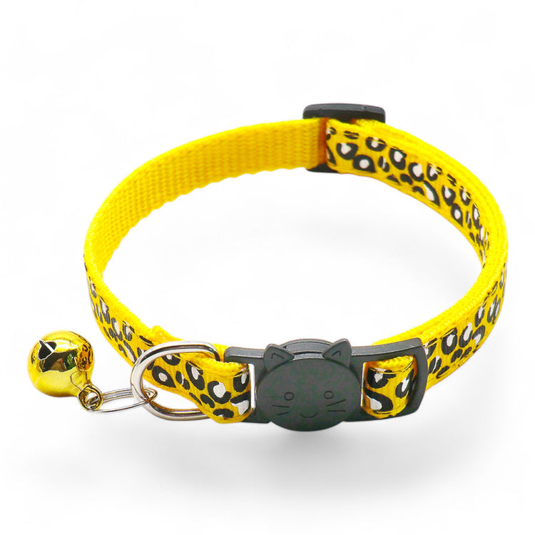 ⭐️Purr. Meow. Woof.⭐️ - Leopard Print Breakaway Safety Cat & Kitten Collar - Yellow / Cat