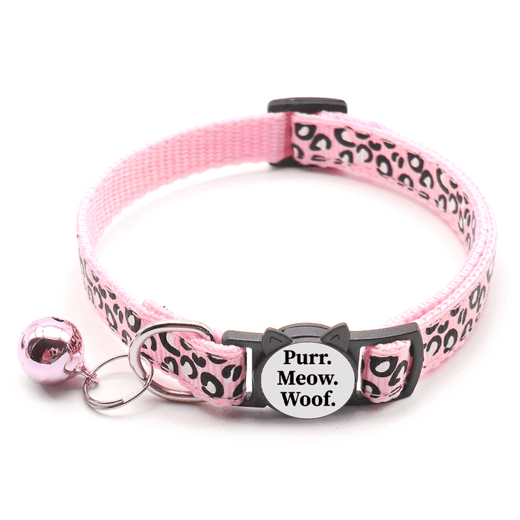 ⭐️Purr. Meow. Woof.⭐️ - Leopard Print Breakaway Safety Cat Collar - Pink