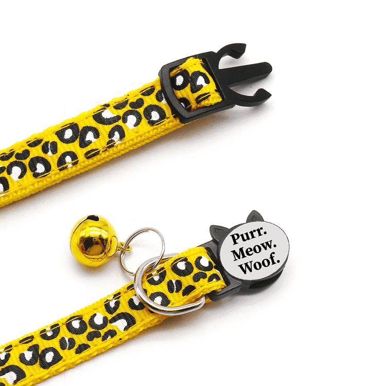 ⭐️Purr. Meow. Woof.⭐️ - Leopard Print Breakaway Safety Kitten Collar - DodgerBlue