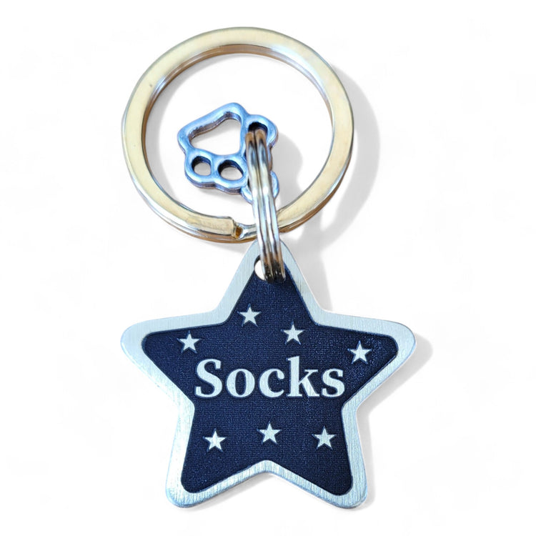 ⭐️Purr. Meow. Woof.⭐️ - LUXE | Bespoke Brass | Star Cat & Dog ID Pet Tag - Night / Small
