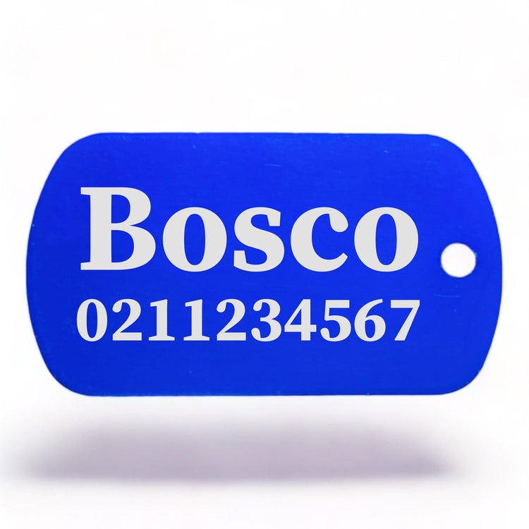 ⭐️Purr. Meow. Woof.⭐️ - Name & Number Front Military Dog ID Pet Tag - RoyalBlue