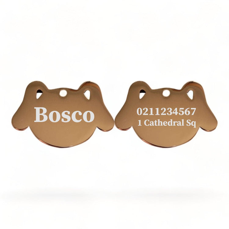 ⭐️Purr. Meow. Woof.⭐️ - Name Front & 1 Number Address Back Dog | Mirror Stainless | Dog ID Pet Tag - BurlyWood