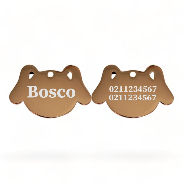 ⭐️Purr. Meow. Woof.⭐️ - Name Front & 2 Numbers Back Dog | Mirror Stainless | Dog ID Pet Tag - BurlyWood