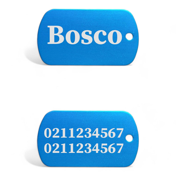 ⭐️Purr. Meow. Woof.⭐️ - Name Front & 2 Numbers Back Military Dog ID Pet Tag - DodgerBlue
