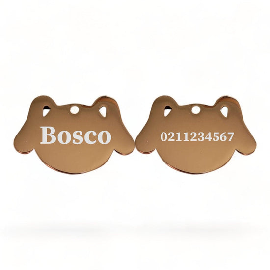 ⭐️Purr. Meow. Woof.⭐️ - Name Front & Number Back Dog | Mirror Stainless | Dog ID Pet Tag - BurlyWood