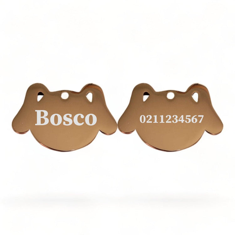 ⭐️Purr. Meow. Woof.⭐️ - Name Front & Number Back Dog | Mirror Stainless | Dog ID Pet Tag - BurlyWood
