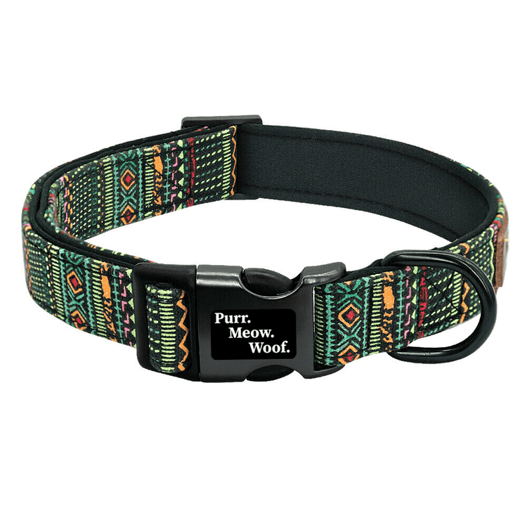 ⭐️Purr. Meow. Woof.⭐️ - Neoprene Dog Collar - S / Orange / No