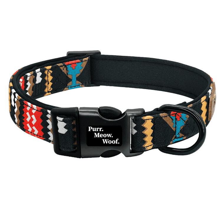 ⭐️Purr. Meow. Woof.⭐️ - Neoprene Dog Collar - S / Red / No