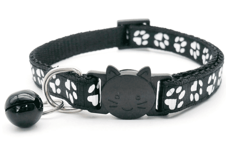 ⭐️Purr. Meow. Woof.⭐️ - Paw Print Breakaway Safety Cat Collar - Black