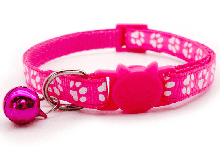 ⭐️Purr. Meow. Woof.⭐️ - Paw Print Breakaway Safety Cat Collar - HotPink