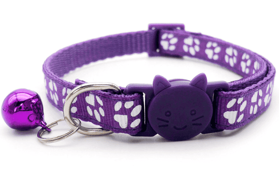 ⭐️Purr. Meow. Woof.⭐️ - Paw Print Breakaway Safety Kitten Collar - Purple