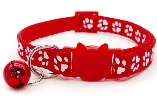 ⭐️Purr. Meow. Woof.⭐️ - Paw Print Breakaway Safety Kitten Collar - Red