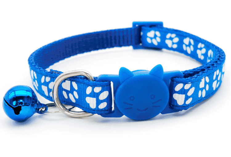 ⭐️Purr. Meow. Woof.⭐️ - Paw Print Breakaway Safety Kitten Collar - RoyalBlue