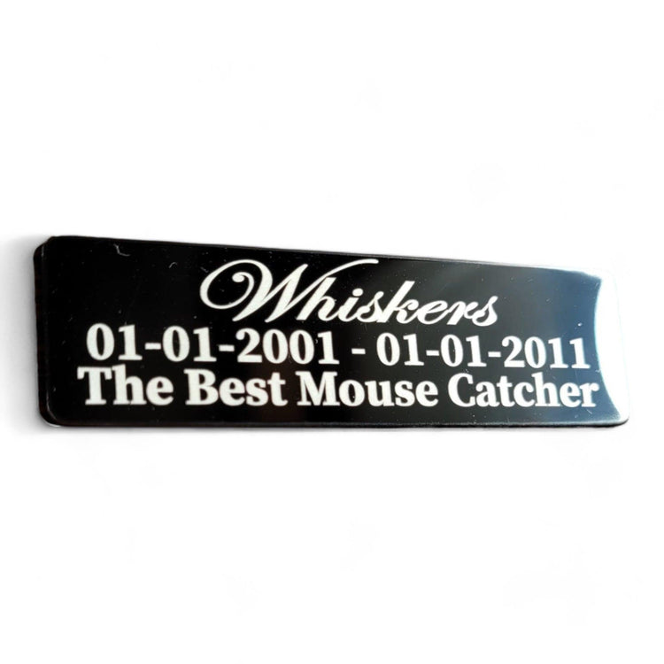 ⭐️Purr. Meow. Woof.⭐️ - Pet Memorial Plaque Mirror Stainless - Black (Gloss) / Indoor