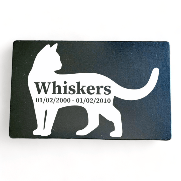 ⭐️Purr. Meow. Woof.⭐️ - Pet Memorial Plaque Silhouette - Black / Cat / Indoor