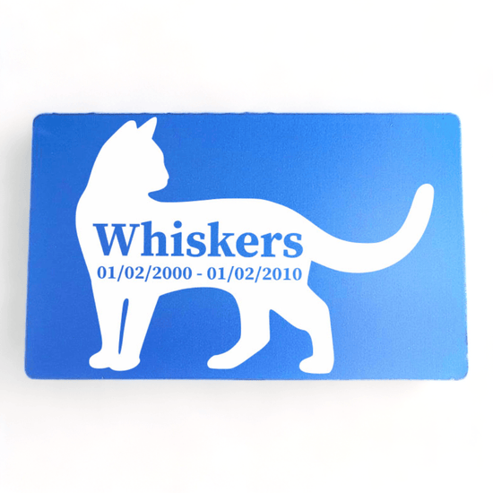 ⭐️Purr. Meow. Woof.⭐️ - Pet Memorial Plaque Silhouette - RoyalBlue / Cat / Indoor