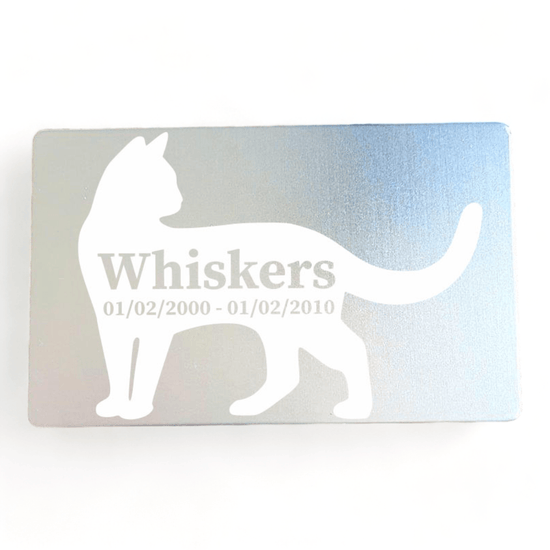 ⭐️Purr. Meow. Woof.⭐️ - Pet Memorial Plaque Silhouette - Silver / Cat / Indoor