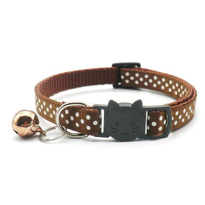 ⭐️Purr. Meow. Woof.⭐️ - Polka Dots Breakaway Safety Cat Collar - Brown