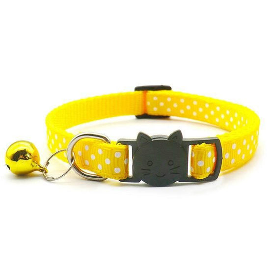 ⭐️Purr. Meow. Woof.⭐️ - Polka Dots Breakaway Safety Cat Collar - Yellow