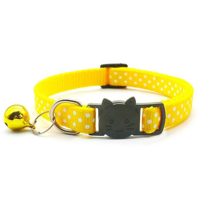 ⭐️Purr. Meow. Woof.⭐️ - Polka Dots Breakaway Safety Kitten Collar - Yellow