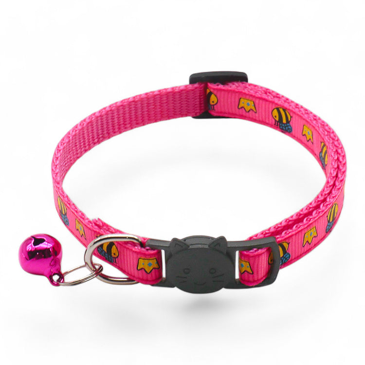 ⭐️Purr. Meow. Woof.⭐️ - Queen Bee Breakaway Safety Cat & Kitten Collar - HotPink / Cat