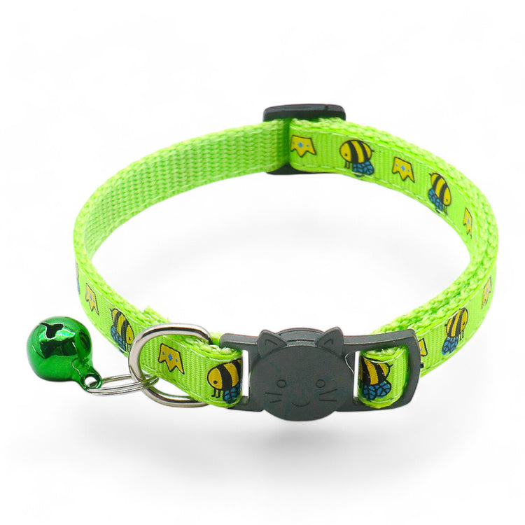 ⭐️Purr. Meow. Woof.⭐️ - Queen Bee Breakaway Safety Cat & Kitten Collar - Lime / Cat