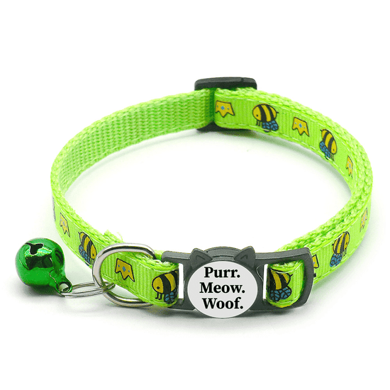 ⭐️Purr. Meow. Woof.⭐️ - Queen Bee Breakaway Safety Cat Collar - Lime