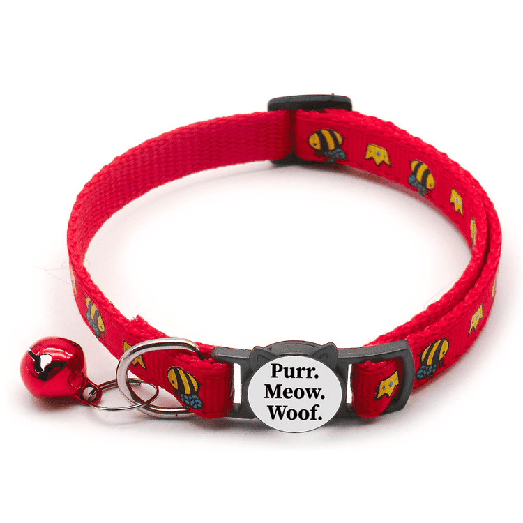 ⭐️Purr. Meow. Woof.⭐️ - Queen Bee Breakaway Safety Cat Collar - Red