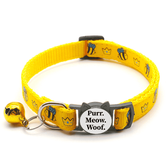 ⭐️Purr. Meow. Woof.⭐️ - Queen Bee Breakaway Safety Cat Collar - Yellow