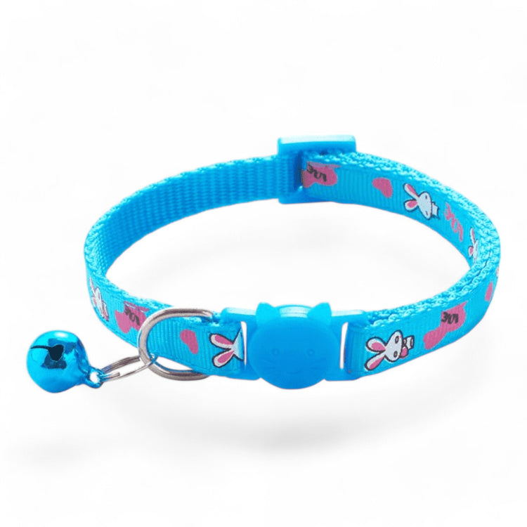 ⭐️Purr. Meow. Woof.⭐️ - Rabbit Breakaway Safety Cat & Kitten Collar - DodgerBlue / Cat