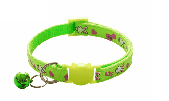 ⭐️Purr. Meow. Woof.⭐️ - Rabbit Breakaway Safety Cat Collar - Lime