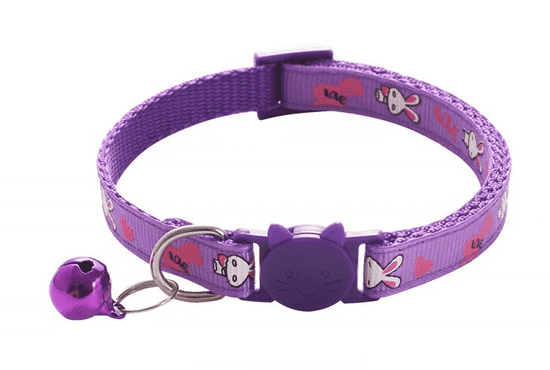 ⭐️Purr. Meow. Woof.⭐️ - Rabbit Breakaway Safety Cat Collar - Purple