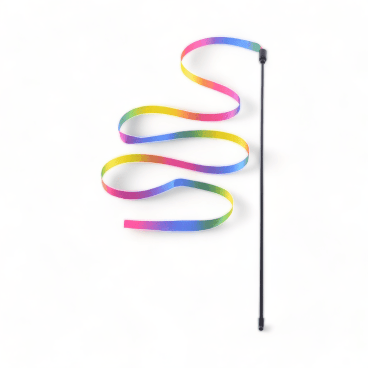 ⭐️Purr. Meow. Woof.⭐️ - Rainbow Ribbon Wand Toy - Default Title