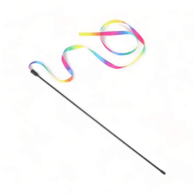⭐️Purr. Meow. Woof.⭐️ - Rainbow Ribbon Wand Toy - Default Title