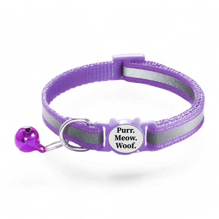 ⭐️Purr. Meow. Woof.⭐️ - Reflective Breakaway Safety Kitten Collar - Purple