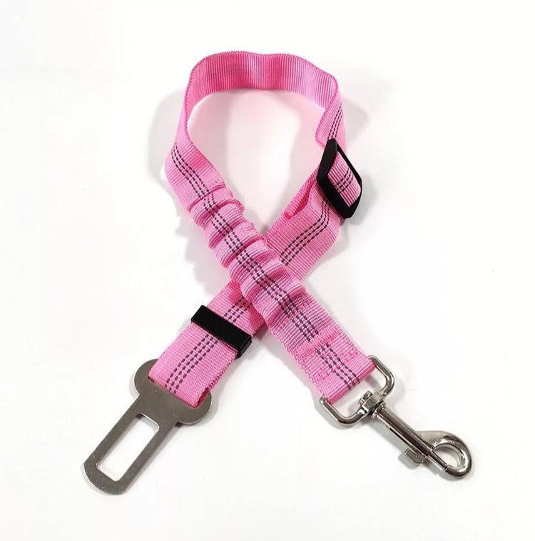 ⭐️Purr. Meow. Woof.⭐️ - Reflective Elastic Dog Car Seat Belt - Pink
