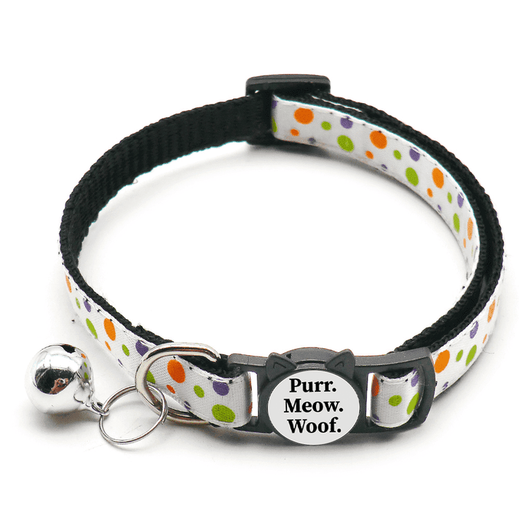 ⭐️Purr. Meow. Woof.⭐️ - Spooky Collection Breakaway Safety Cat Collar - Polka Dots