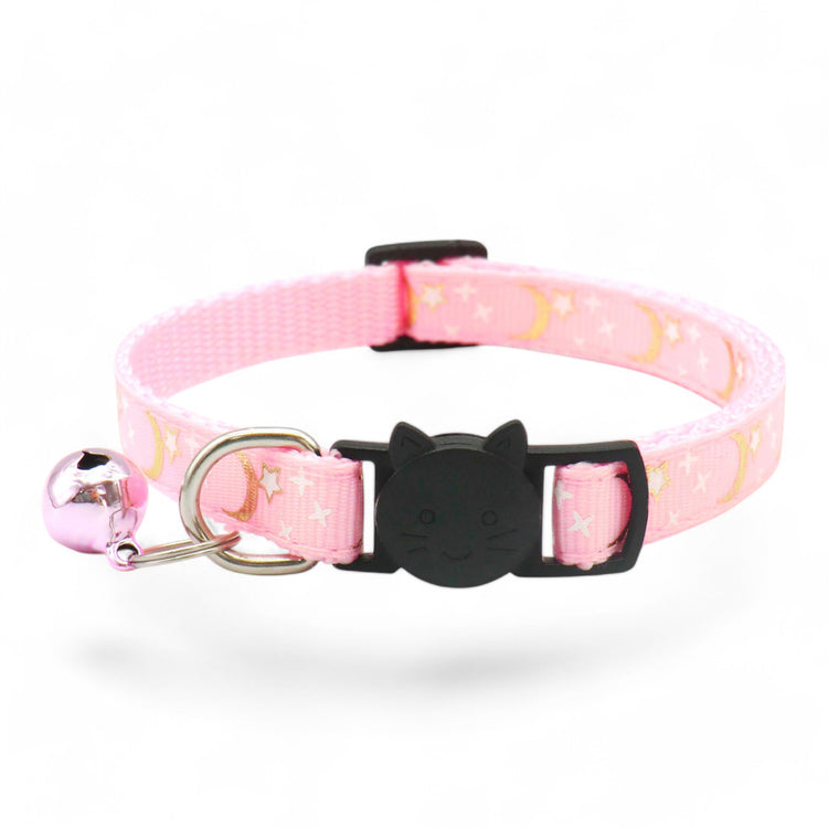 ⭐️Purr. Meow. Woof.⭐️ - Star & Moon Breakaway Safety Cat & Kitten Collar - Pink / Cat