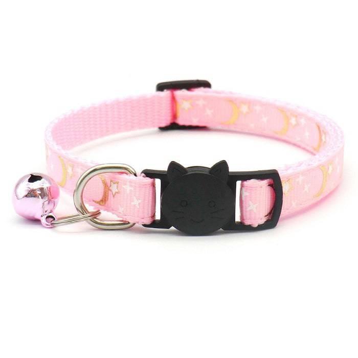 ⭐️Purr. Meow. Woof.⭐️ - Star & Moon Breakaway Safety Cat Collar - Pink
