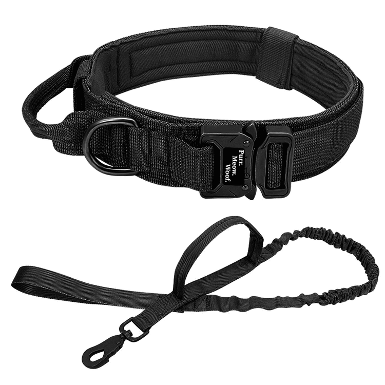 ⭐️Purr. Meow. Woof.⭐️ - Tactical Dog Collar - Black / M / Yes!