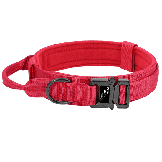 ⭐️Purr. Meow. Woof.⭐️ - Tactical Dog Collar - Red / M / No
