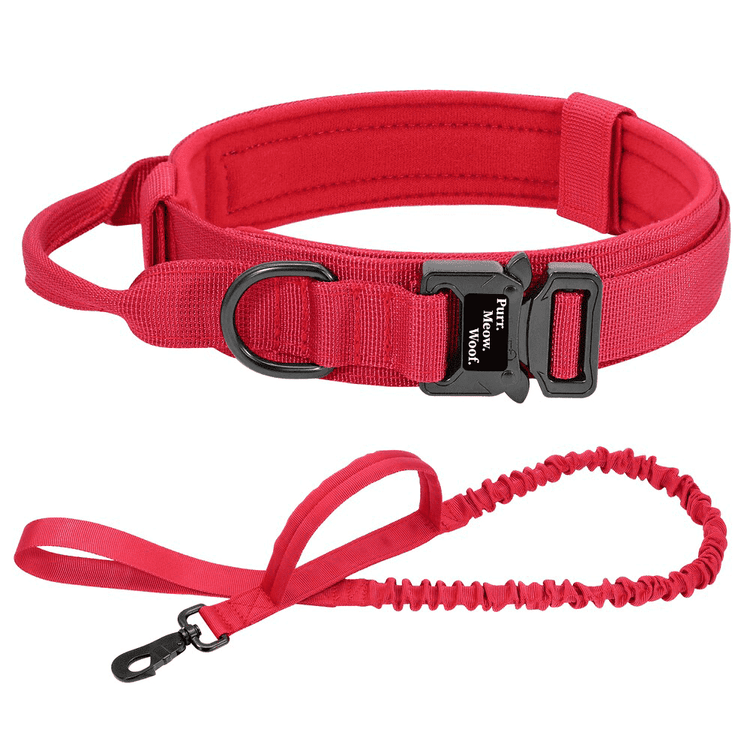 ⭐️Purr. Meow. Woof.⭐️ - Tactical Dog Collar - Red / M / Yes!