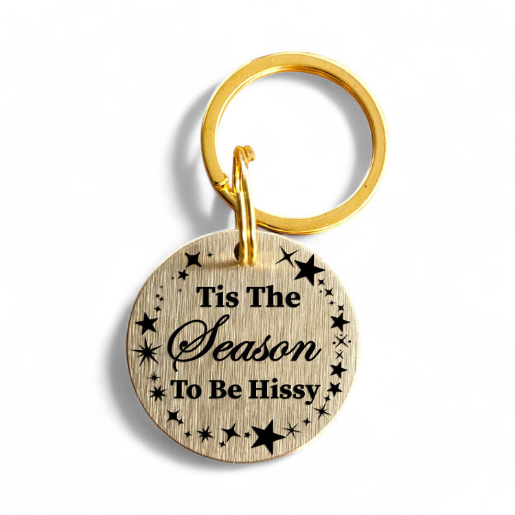 ⭐️Purr. Meow. Woof.⭐️ - Tis The Season To Be Hissy | Bespoke Brass | Pet ID Tag - Xmas Limited Edition - Cat (Small)