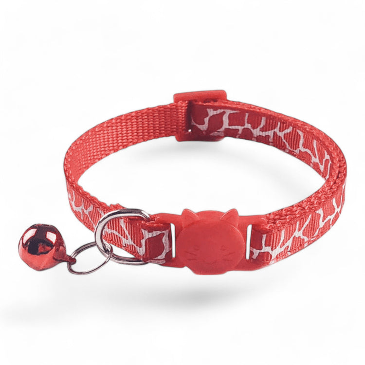 ⭐️Purr. Meow. Woof.⭐️ - White Camouflage Breakaway Safety Cat & Kitten Collar - Red / Cat