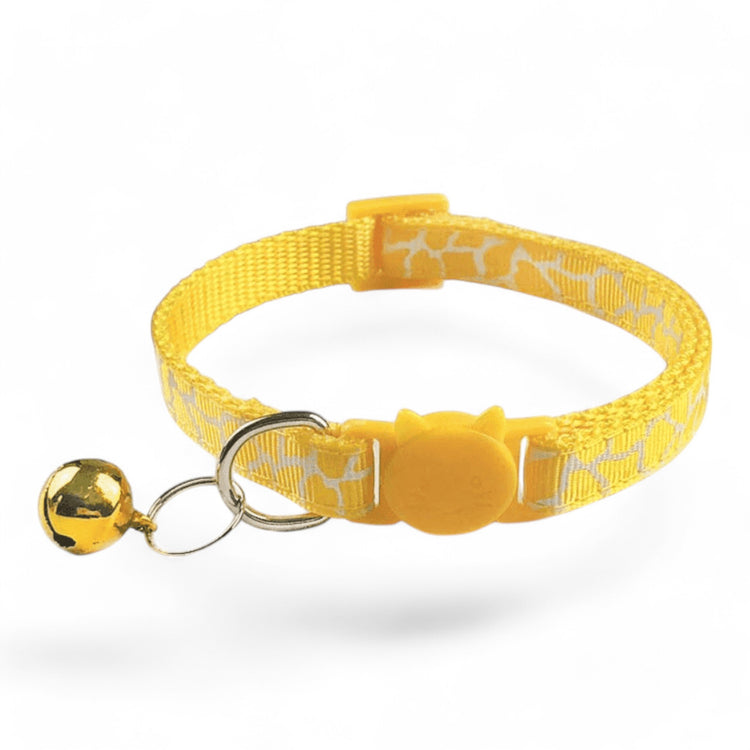 ⭐️Purr. Meow. Woof.⭐️ - White Camouflage Breakaway Safety Cat & Kitten Collar - Yellow / Cat