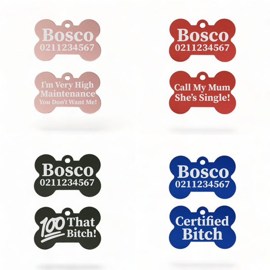 Dog Funny/Expletive Bone Pet ID Tags