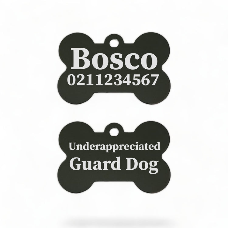 Underappreciated Guard Dog | Bone Aluminium | Dog ID Pet Tag