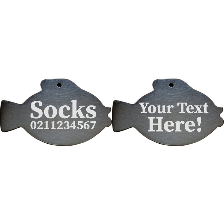 Custom Text Fish | Mirror Stainless | Cat & Dog ID Pet Tag
