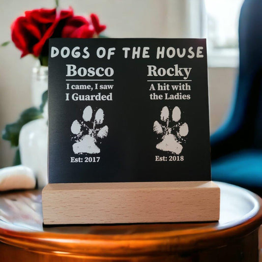 Laser Engraved Paw Print Ink & Aluminum Kit - Dogs Of The House - ⭐️Purr. Meow. Woof.⭐️