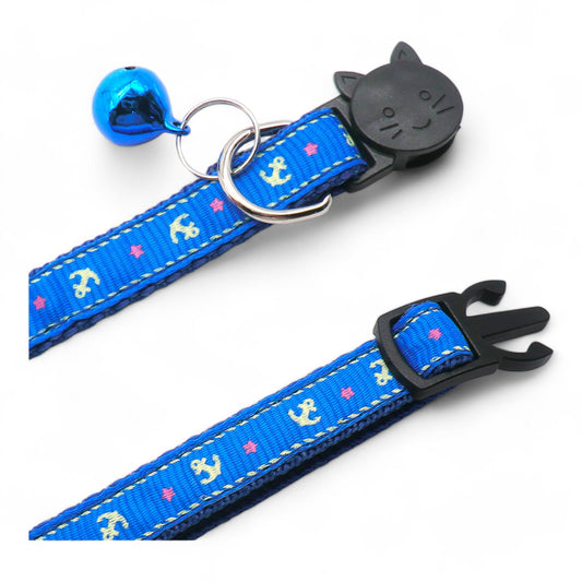 ⭐️Purr. Meow. Woof.⭐️ - Anchor Breakaway Safety Cat & Kitten Collar - Red / Cat